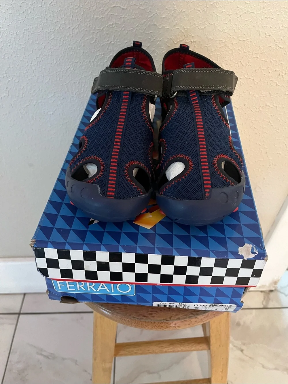 Sandals de la brand Andrea Kids Navy and Red Water-Ready Sandals Size 3